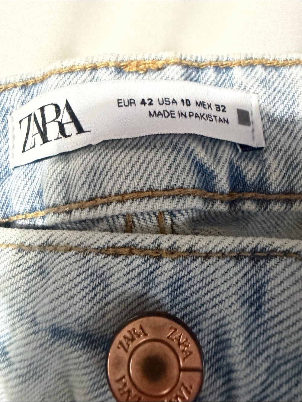 Zara Light Blue High-Rise Straight Jeans